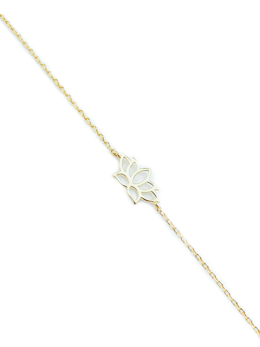 Lotus Outline Bracelet | Gold Plated Chain | Light Years Jewelry