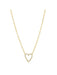 CZ Heart Centerpiece Necklace | Gold Plated Paperclip Chain | Light Years