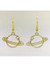 Gold Saturn Outline Dangles | Celestial Earrings | light Years Jewelry