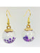 Dried Pressed Flower Orb Dangles | Pink Purple Gold Earrings | Light Years