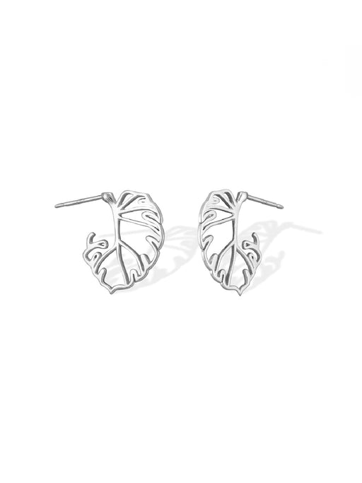 Monstera Leaf Posts by boma | Sterling Silver Studs Earrings | Light Years
