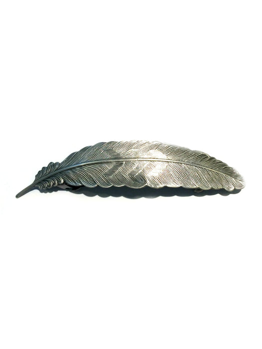 Feather French Hair Barrette | Brass or Silver | Light Years Jewelry