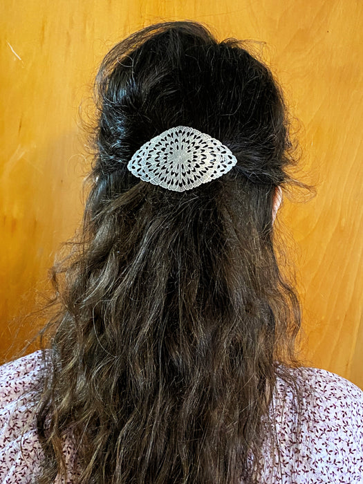 Antique Silver Filigree Barrette | Brass Hair Accessory | Light Years 