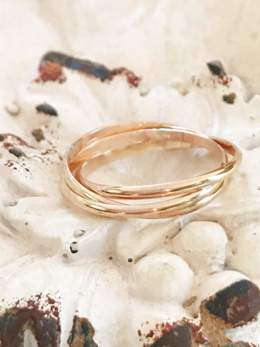 Triple Band Rolling Ring | 14kt Gold Filled Size 6 7 8 9 10 | Light Years