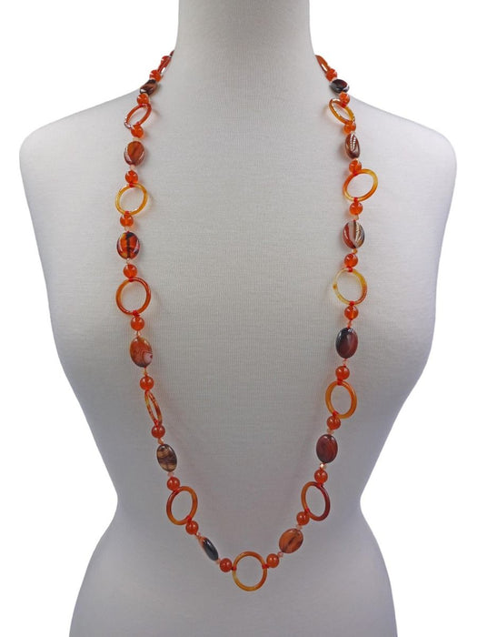 Carnelian Stone Ring Necklace | Sterling Silver | Light Years Jewelry
