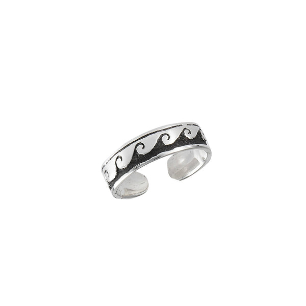 Wave Band Toe Ring | Adjustable Sterling Silver | Light Years Jewelry
