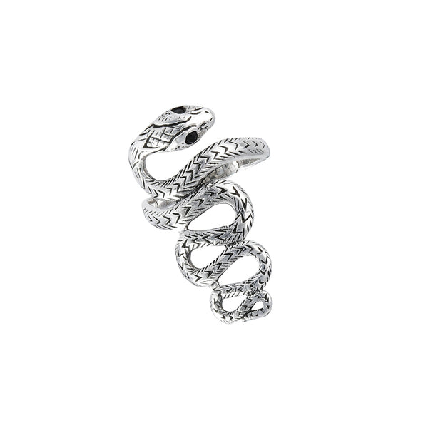 Winding Snake Statement Ring | Sterling Silver Size 7 8 9 10 11 | Light Years
