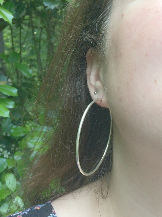 Classic Sterling Silver Pincatch Hoops Earrings | Light Years Jewelry