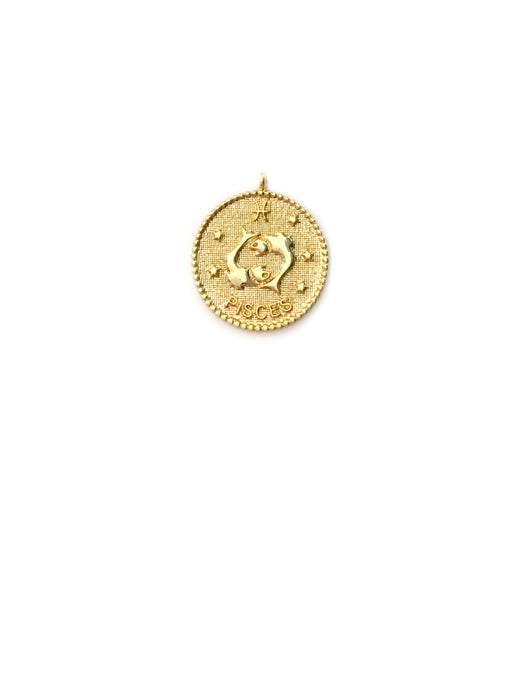 Zodiac Medallion Necklace | Pisces | Gold Plated Chain Pendant | Light Years 