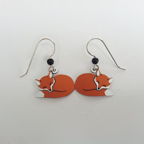 Sleeping Red Fox Earrings | Sterling Silver | Light Years Jewelry