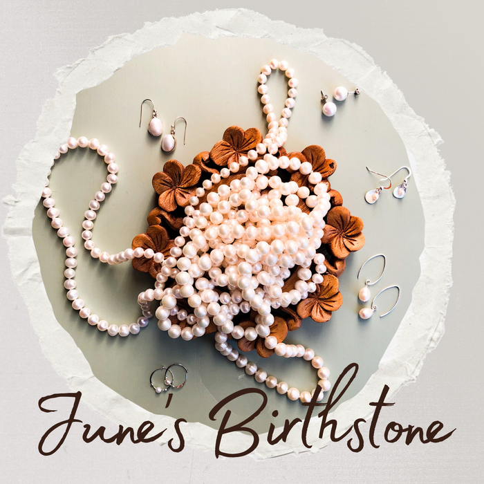 Pearl necklaces and earrings for June birthstone