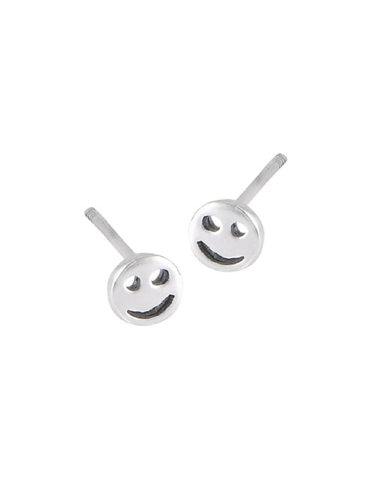 Smiley Face Studs | Sterling Silver Post Earrings | Light Years Jewelry