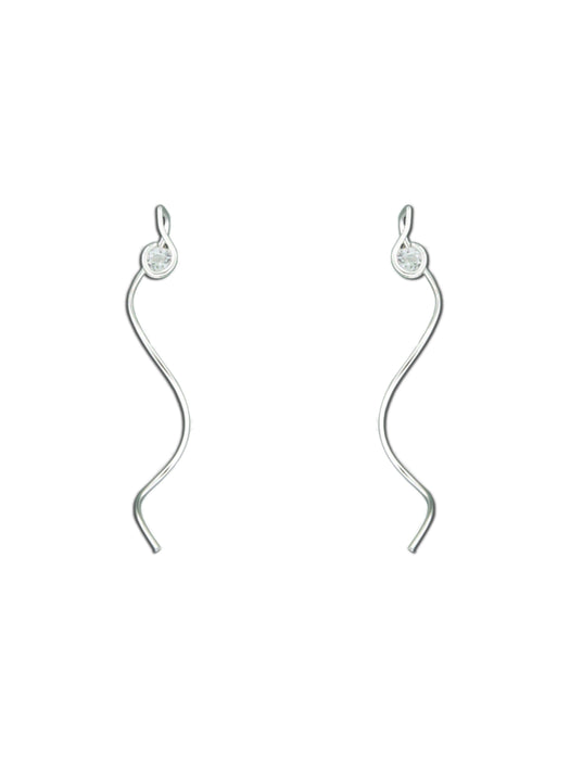 CZ Twist Earrings | Sterling Silver Gold Filled Threaders | Light Years Jewelry