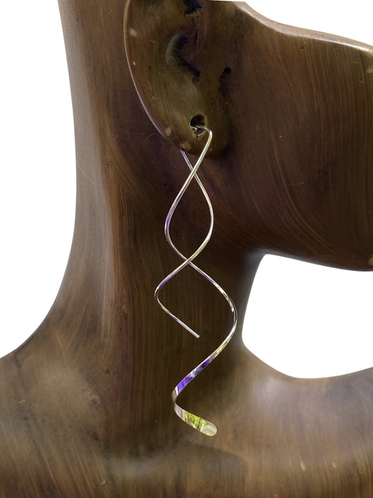Long Twist Statement Earrings | Sterling Silver Gold Filled | Light Years