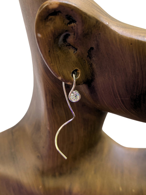 CZ Twist Earrings | Sterling Silver Gold Filled Threaders | Light Years Jewelry