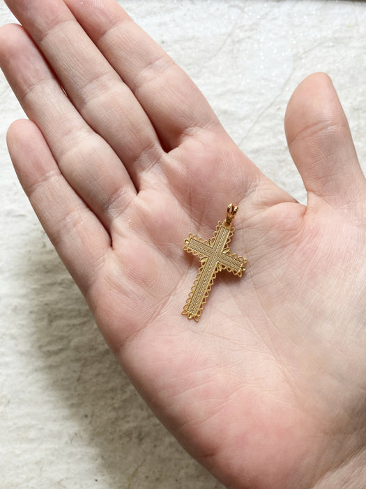 Intricate Cutout Cross Pendant | Gold Filled Necklace | Light Years Jewelry