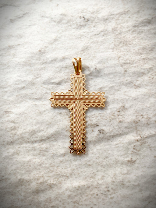Intricate Cutout Cross Pendant | Gold Filled Necklace | Light Years Jewelry