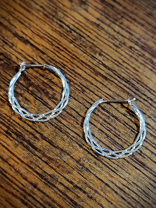 Dainty Weave Handmade Hoops | Sterling Silver Earrings | Light Years Jewelry