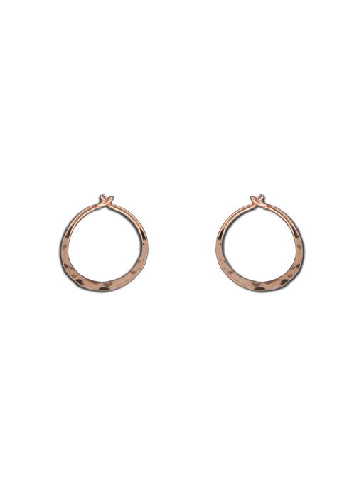 Hammered 14kt Rose Gold Filled Hoops | Hook & Eye Earrings | Light Years