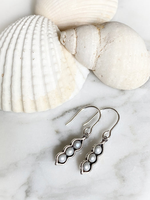 Pearls in a Pod Dangle Earrings | Sterling Silver | Light Years Jewelry