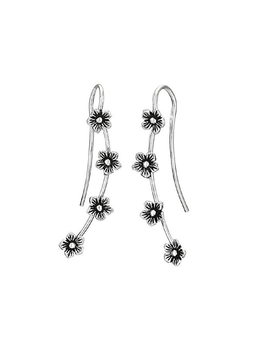Flower Ear Climber | Sterling Silver Earrings | Light Years Jewelry