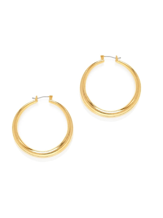 14k Gold Plated Maria Hoops by Amano Studio | Surgical Steel Pincatch | Light Years Jewelry