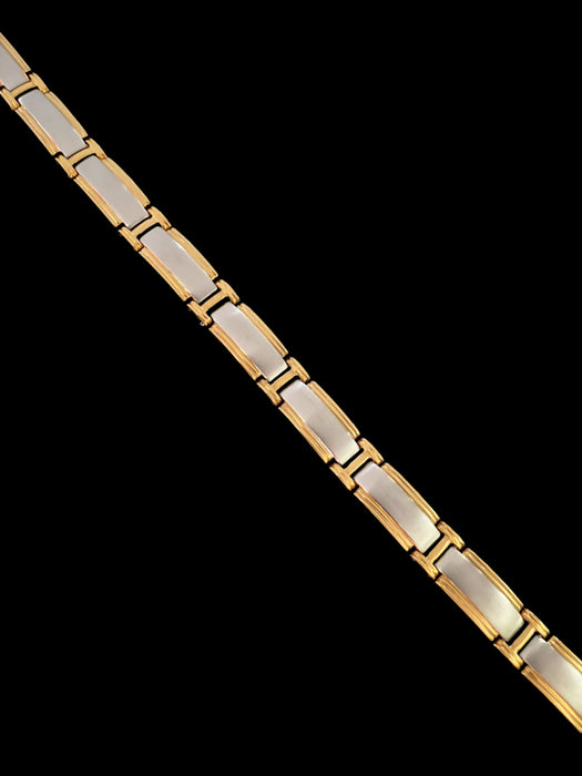 Gold Border Stainless Magnetic Bracelet | Steel Links | Light Years Jewelry