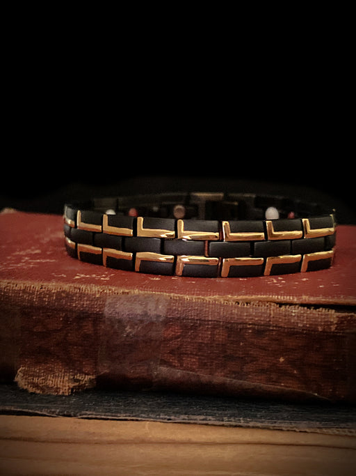 Black & Gold Magnetic Bracelet | Stainless Steel Links | Light Years Jewelry