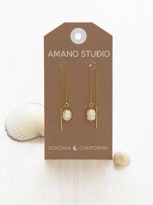 Pearl Threader Earrings by Amano Studio | Gold Plated | Light Years