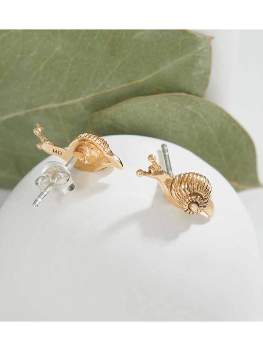 Tiny Snail Posts | Sterling Silver Bronze Studs Earrings | Light Years Jewelry