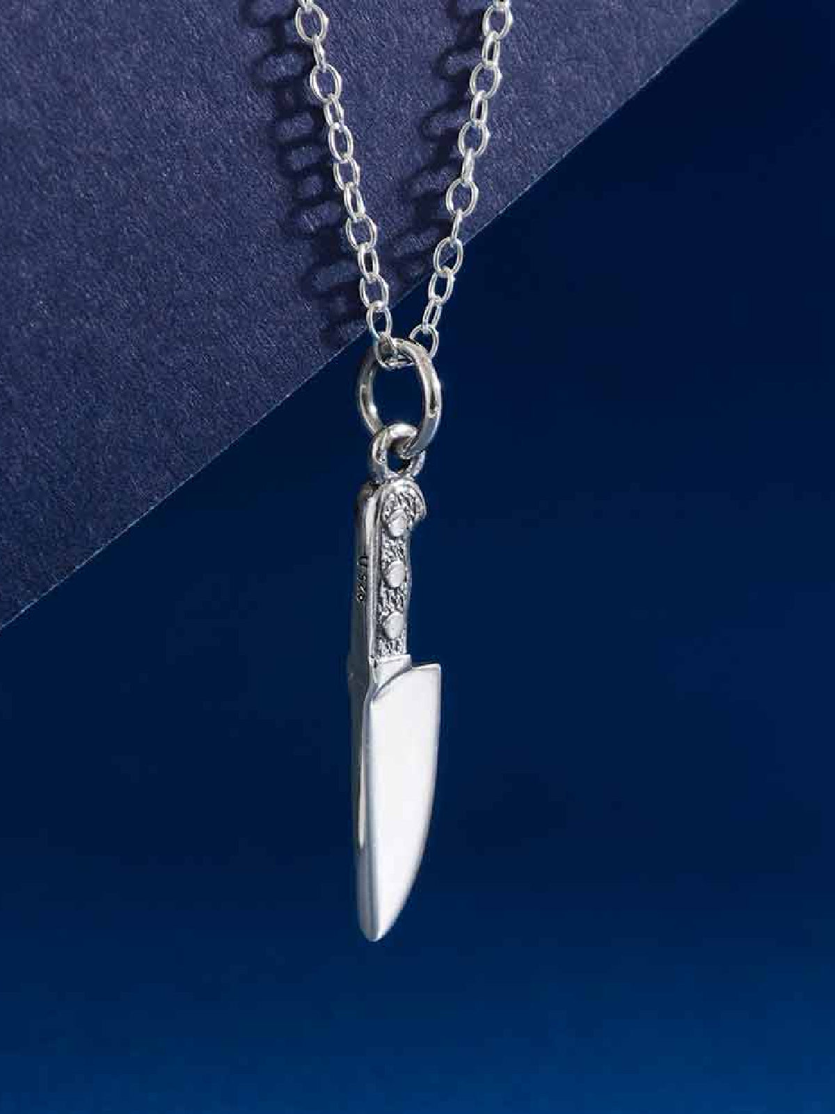 Tiny Knife Necklace • Edgy Jewelry • Layering Necklace  New Jeffree Star Beauty Killer Knife Cleaver Necklace in Silver display picture 1
