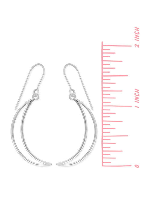Crescent Moon Outline Dangles by boma | Sterling Silver Dangles | Light Years