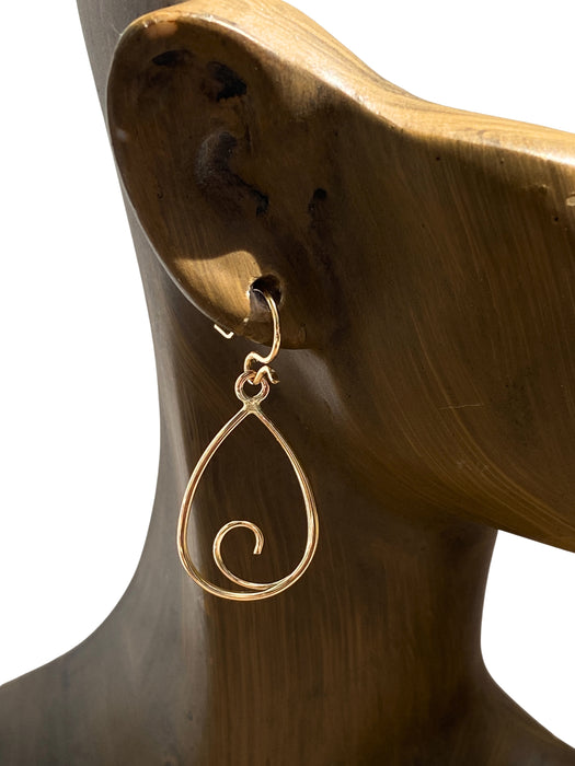 Spiral Teardrop Dangles | Sterling Silver Gold Filled Earrings | Light Years
