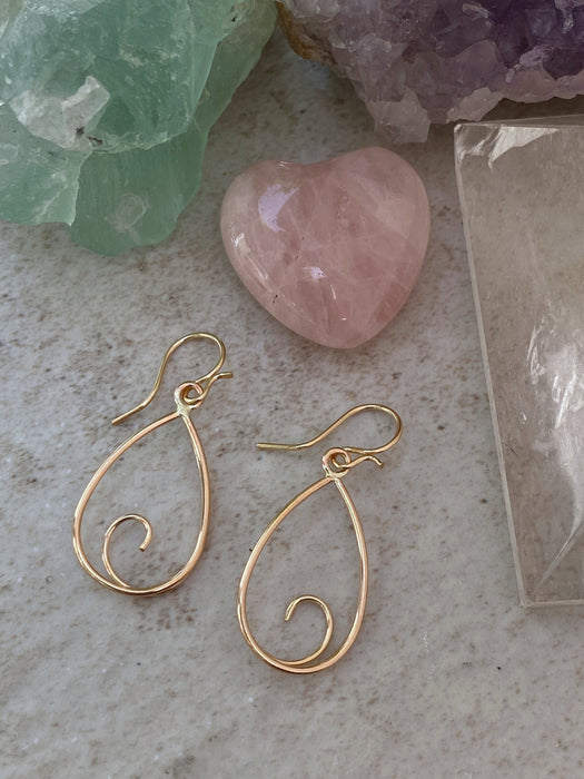 Spiral Teardrop Dangles | Sterling Silver Gold Filled Earrings | Light Years