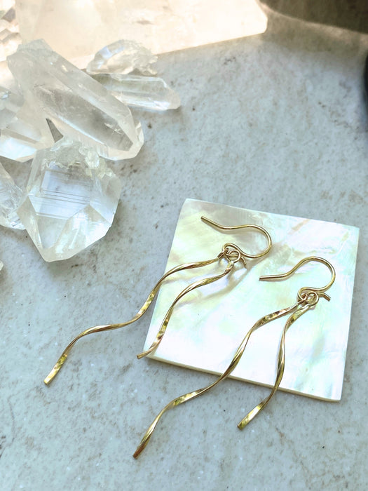 Whimsical Double Twist Dangles | Gold Filled Sterling Silver Earrings | Light Years