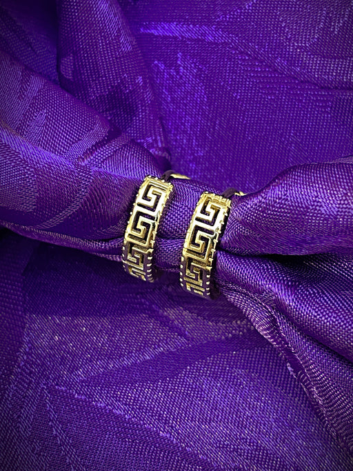 Greek Key Huggie Hoops | Sterling Silver Gold Vermeil Earrings | Light Years