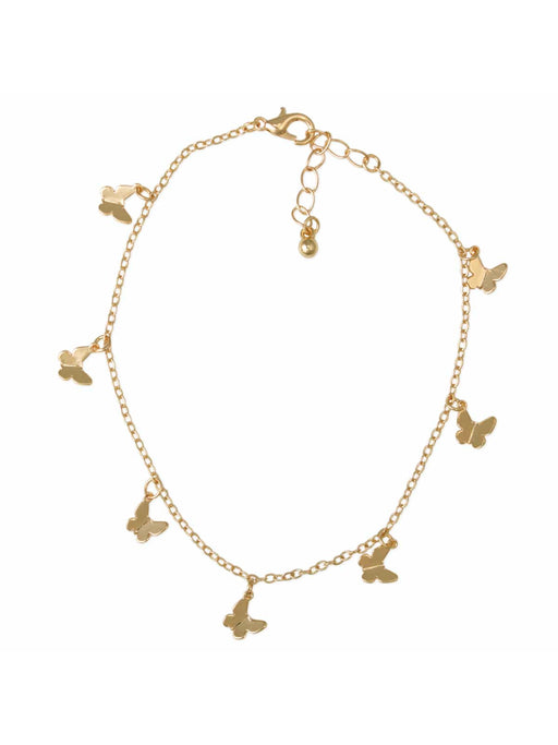 Fluttering Butterflies Anklet | Gold Charm Bracelet | Light Years Jewelry