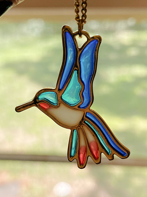 Enamel Hummingbird Necklace | Gold Chain Pendant | Light Years Jewelry