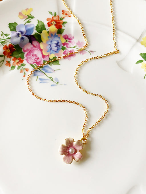 Cherry Blossom Necklace | Gold Plated Pendant Chain | Light Years Jewelry