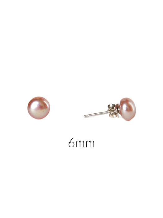 Pink Freshwater Pearl Posts | Sterling Silver Studs Earrings | Light Years