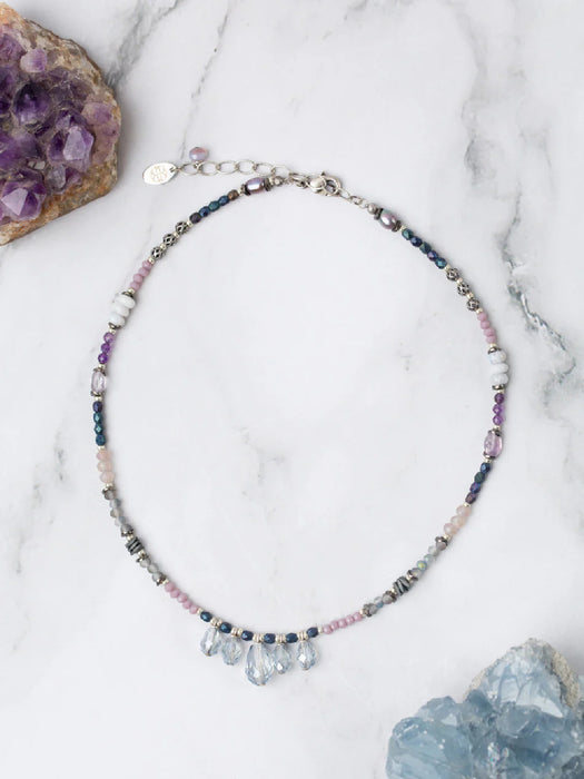 Reflections Crystal Necklace by Anne Vaughan | Silver Choker | Light Years