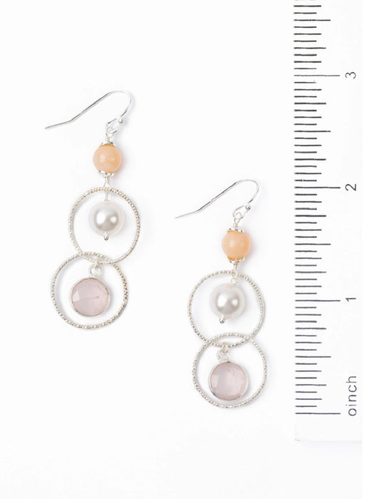 Embrace Pearl &rose Quartz Statement Earrings by Anne Vaughan | Sterling Silver | Light Years