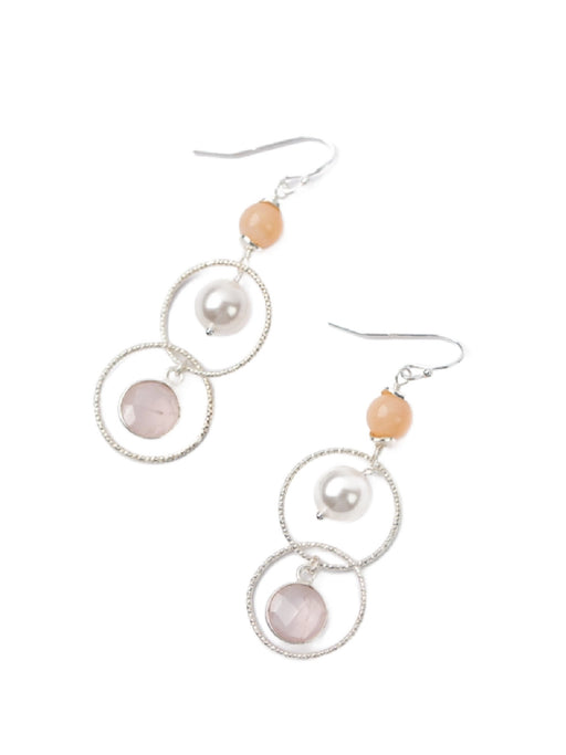 Embrace Pearl &rose Quartz Statement Earrings by Anne Vaughan | Sterling Silver | Light Years