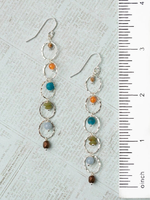 Vitality Gemstone Ringlet Statement Earrings by Anne Vaughan  | Sterling Silver | Light Years