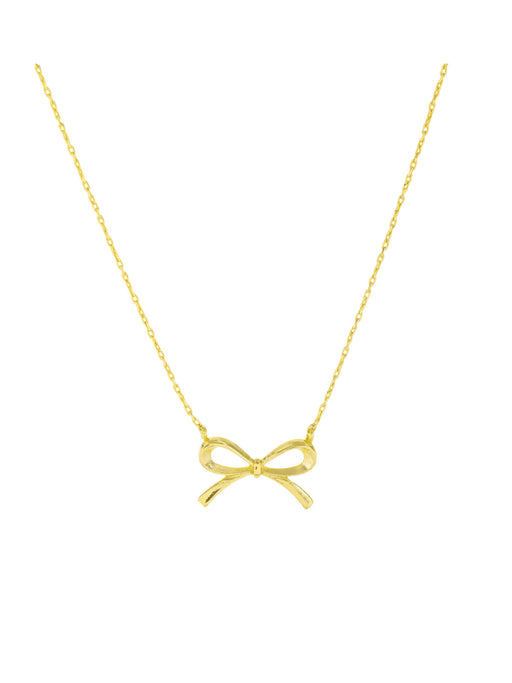 Tied Bow Necklace | Gold Plated Chain Pendant | Light Years Jewelry