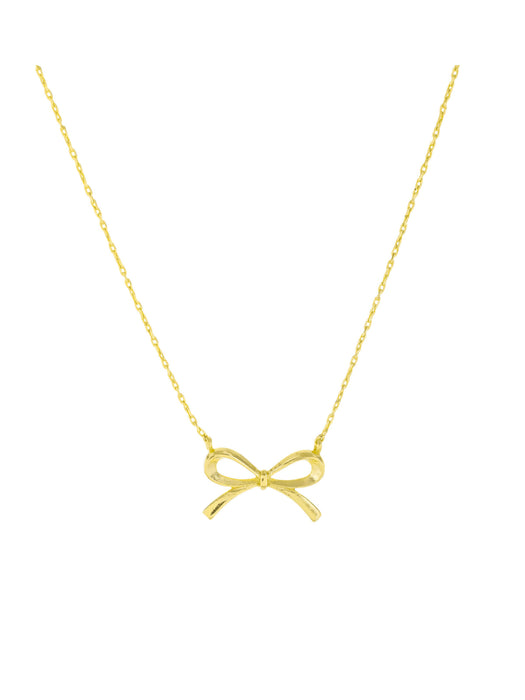 Tied Bow Necklace | Gold Plated Chain Pendant | Light Years Jewelry