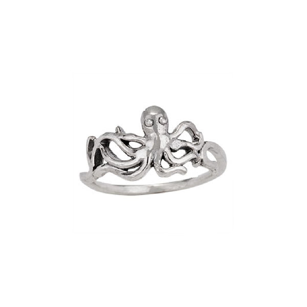Swimming Octopus Ring | Sterling Silver Size 6 7 8 9 | Light Years Jewelry