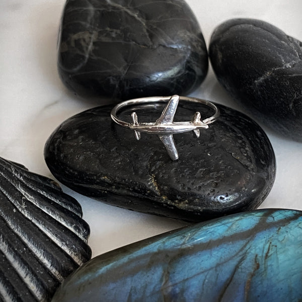 Airplane Ring | Sterling Silver Band Travel Size 7 8 9 | Light Years Jewelry