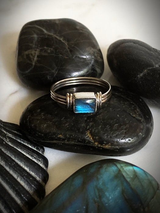 Rectangle Labradorite Ring - Main Image