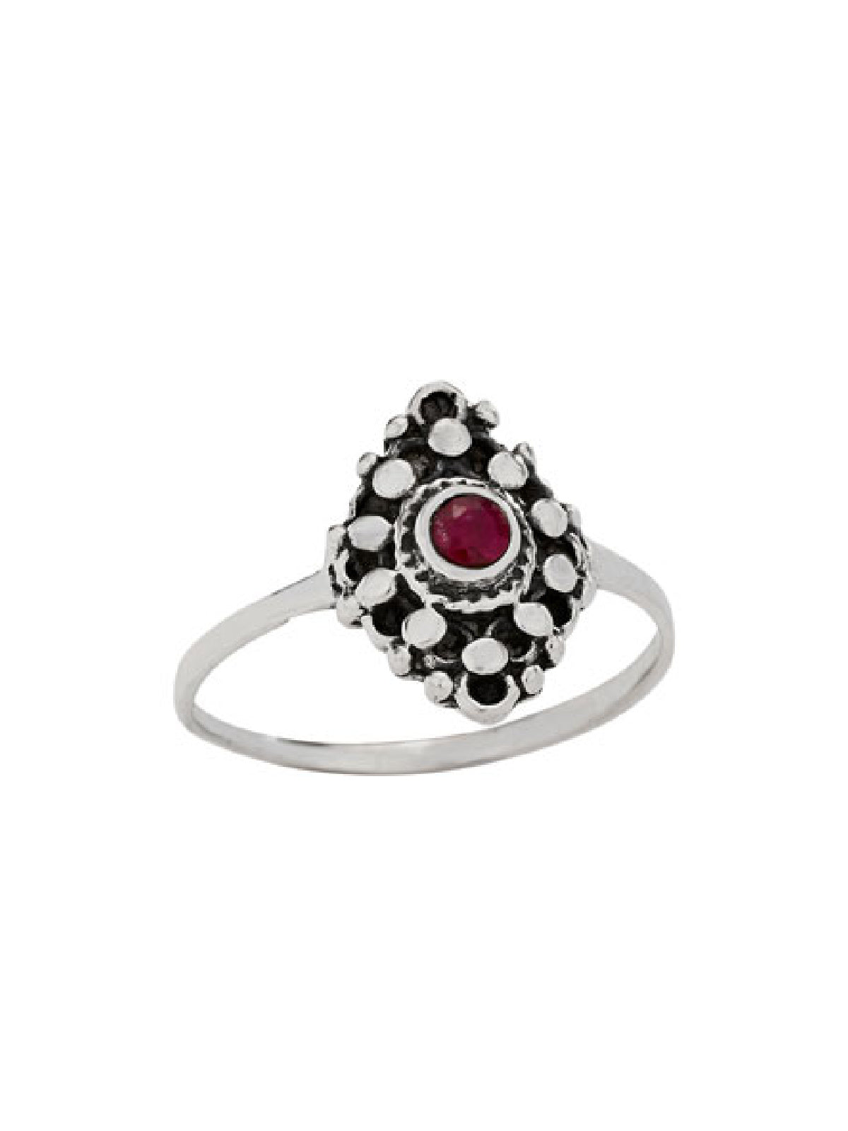 Dotted Ruby Shield Ring | Sterling Silver Size 6 7 8 9 | Light Years ...